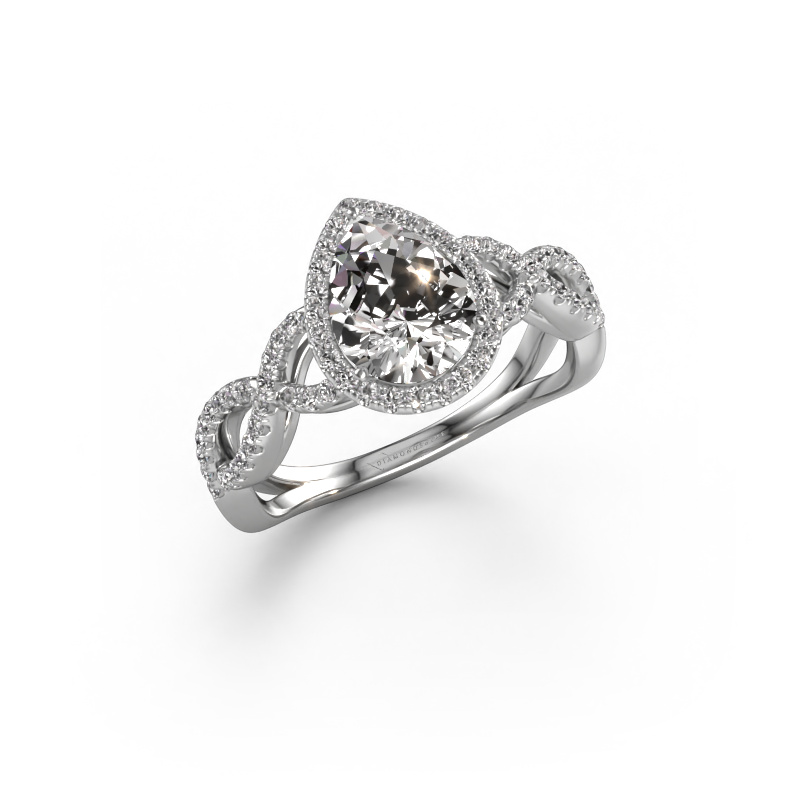 Image of Engagement ring Dionne pear 950 platinum Diamond 1.36 crt