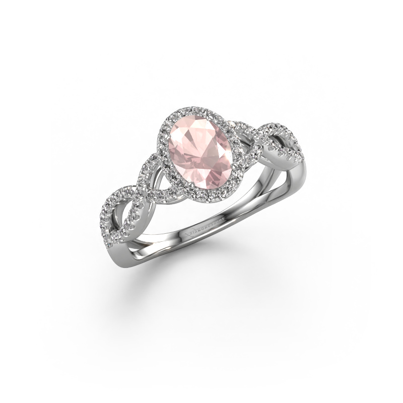 Image de Bague de fiançailles Dionne ovl 950 platine Champagne morganite 7x5 mm