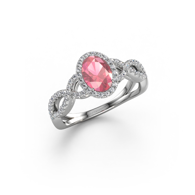 Bild von Verlobungsring Dionne ovl 950 Platin Turmalin rosa 7x5 mm