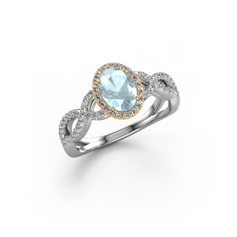 Image of Engagement ring Dionne ovl 585 white gold Aquamarine 7x5 mm