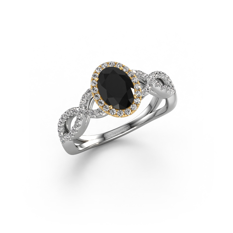 Bild von Verlobungsring Dionne ovl 585 Weißgold Schwarz Diamant 1.38 crt