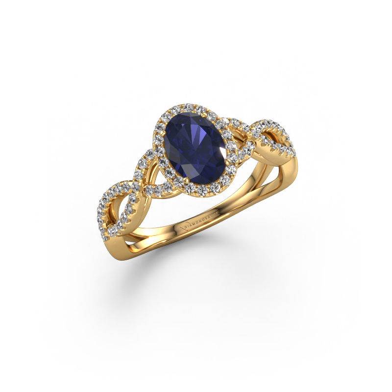 Image of Engagement ring Dionne ovl 585 gold Sapphire 7x5 mm