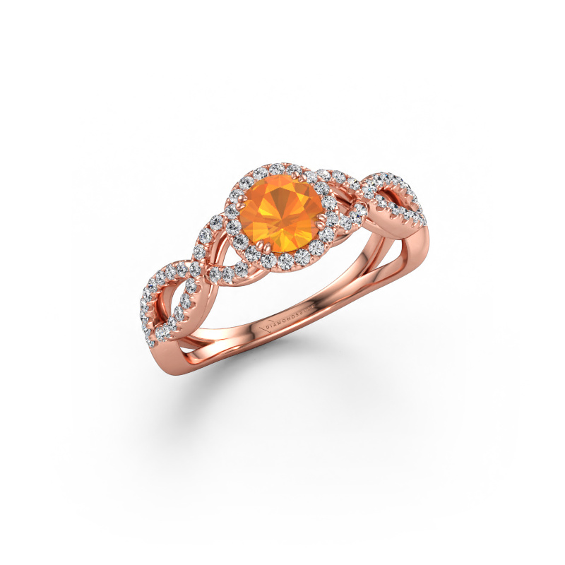 Bild av Förlovningsring Dionne rnd 585 roséguld Citrin 5 mm
