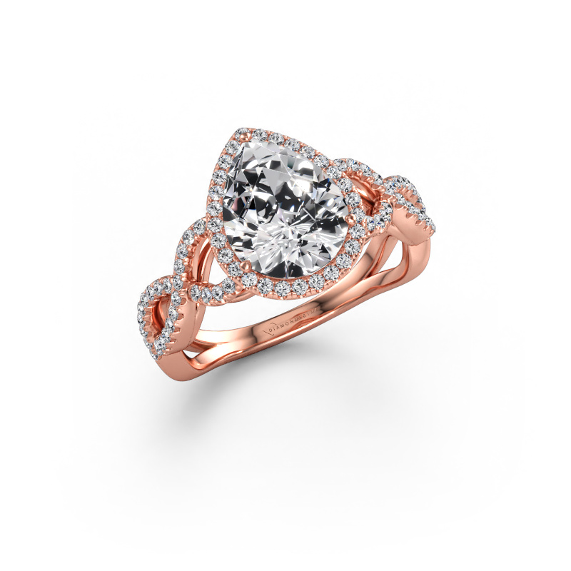 Immagine di Anello di fidanzamento Dionne pear 585 oro rosa Diamante lab grown 1.90 crt