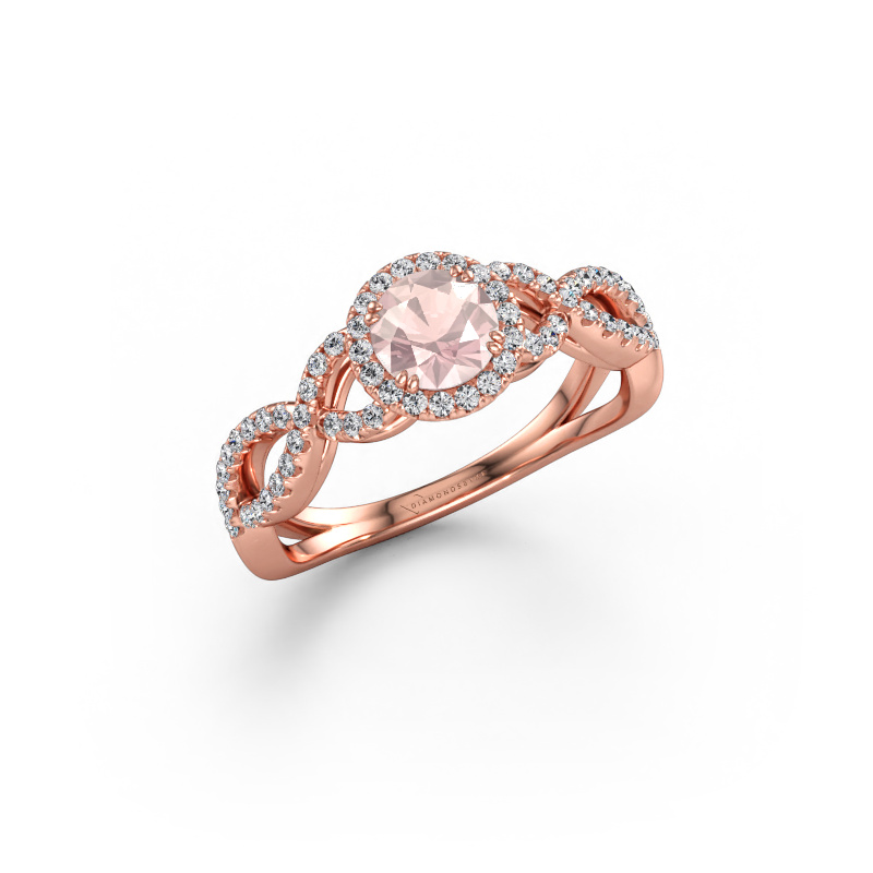 Immagine di Anello di fidanzamento Dionne rnd 585 oro rosa Morganite champagne 5 mm