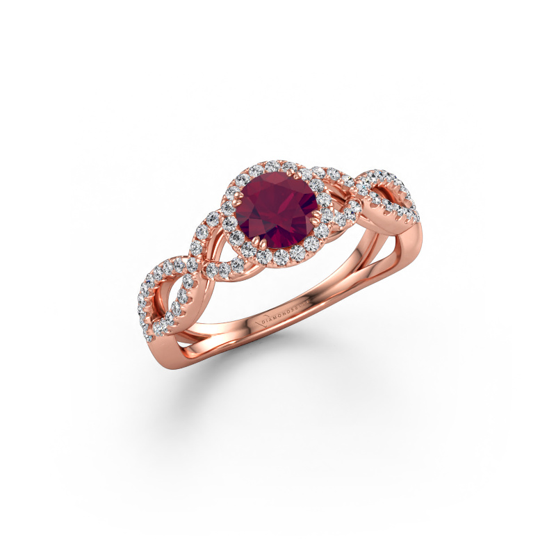 Immagine di Anello di fidanzamento Dionne rnd 585 oro rosa Rodolite 5 mm