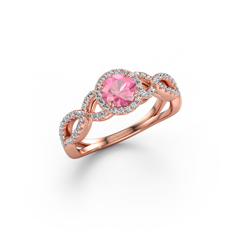 Immagine di Anello di fidanzamento Dionne rnd 585 oro rosa Zaffiro rosa 5 mm