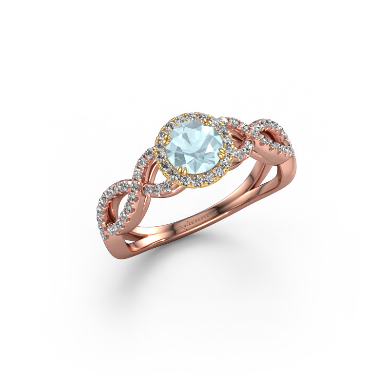 Image of Engagement ring Dionne rnd 585 rose gold Aquamarine 5 mm
