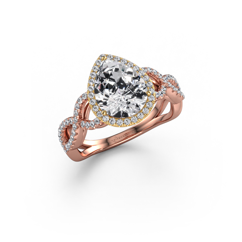 Bild von Verlobungsring Dionne pear 585 Roségold Lab-grown Diamant 1.90 crt