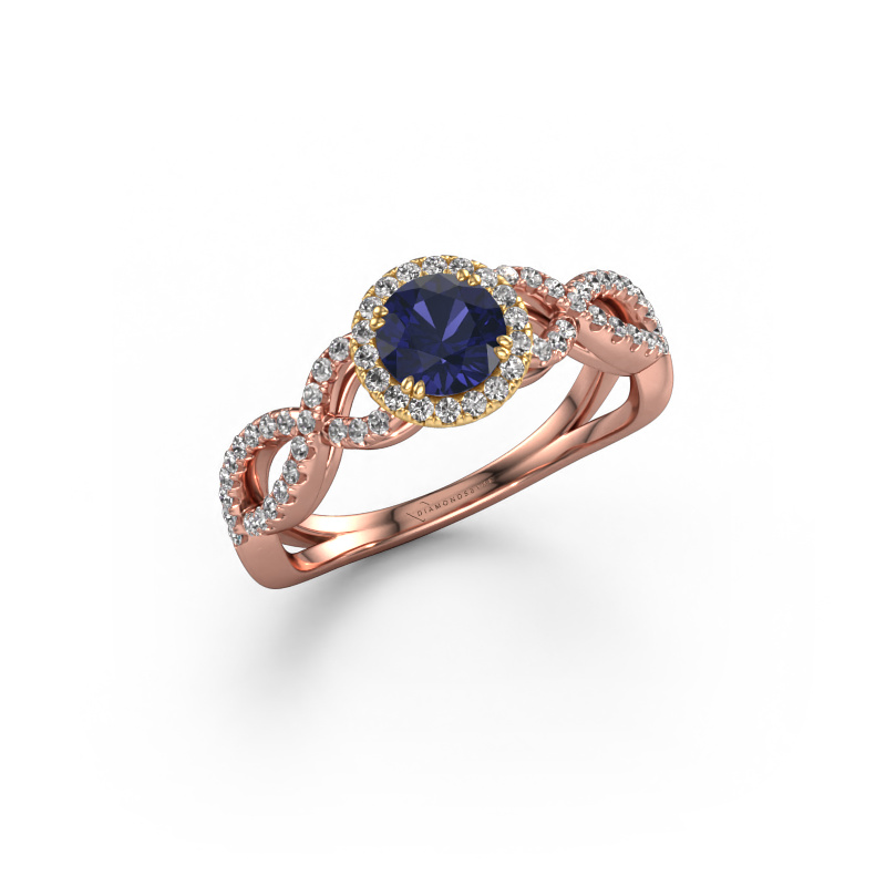 Image of Engagement ring Dionne rnd 585 rose gold Sapphire 5 mm