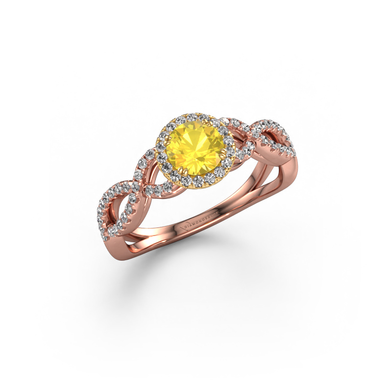 Image of Engagement ring Dionne rnd 585 rose gold Yellow sapphire 5 mm