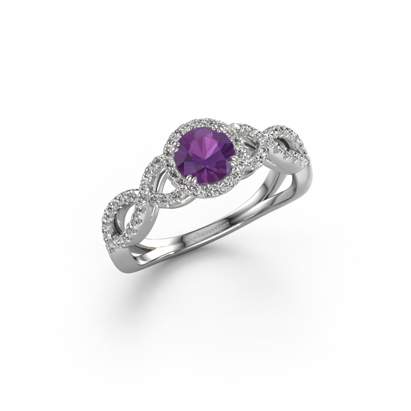 Image of Engagement ring Dionne rnd 950 platinum Amethyst 5 mm