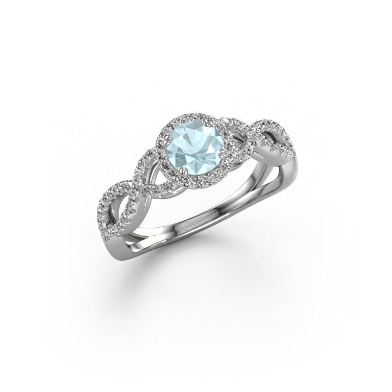 Image of Engagement ring Dionne rnd 950 platinum Aquamarine 5 mm