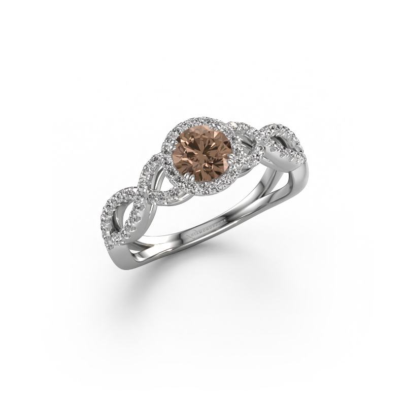 Image of Engagement ring Dionne rnd 950 platinum Brown diamond 0.82 crt