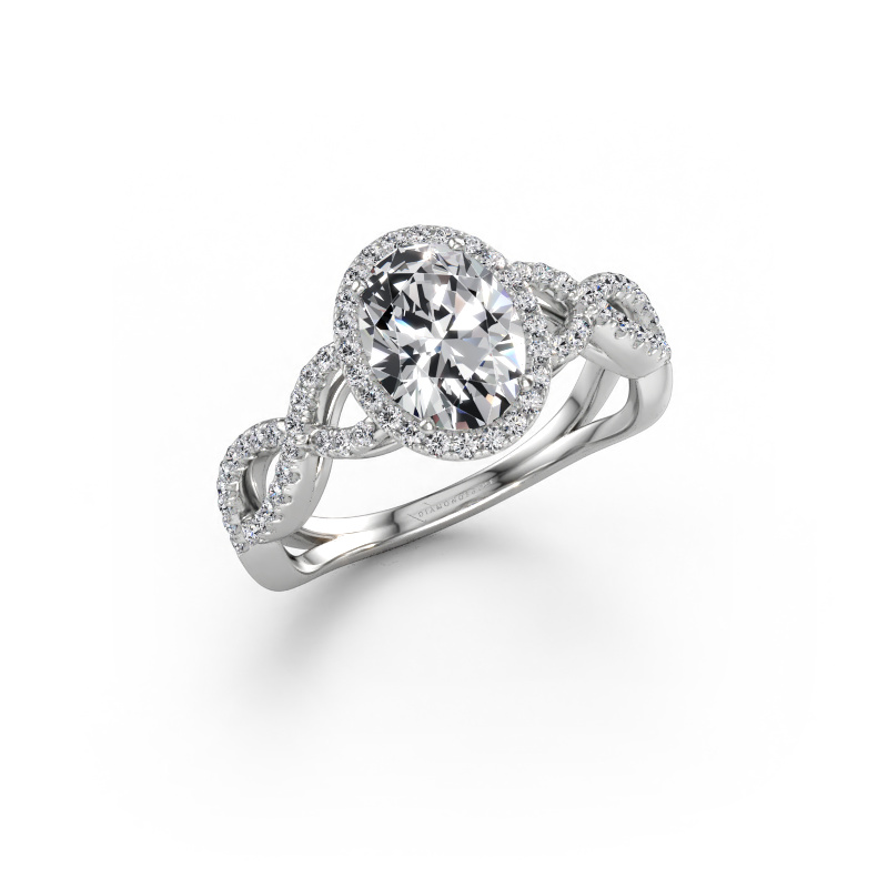 Immagine di Anello di fidanzamento Dionne ovl 950 platino Diamante 1.46 crt