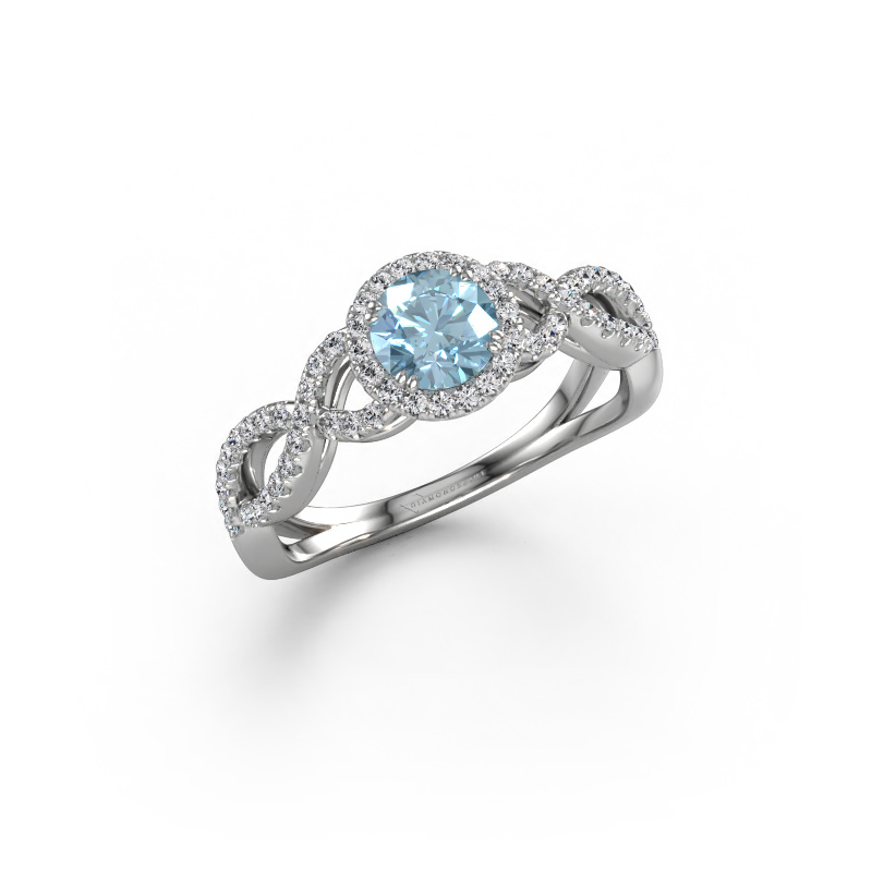 Bild von Verlobungsring Dionne rnd 950 Platin Blauer Labordiamant 5 mm