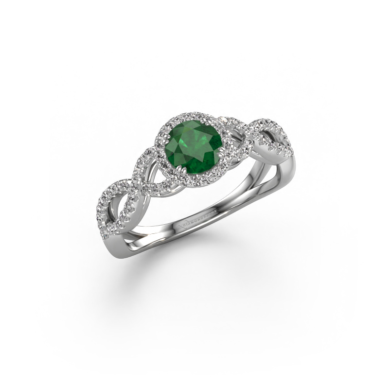 Image of Engagement ring Dionne rnd 950 platinum Emerald 5 mm