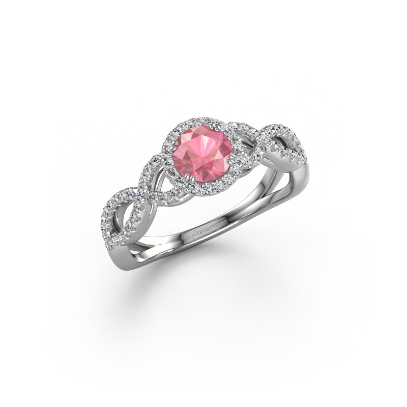 Image of Engagement ring Dionne rnd 950 platinum Tourmaline pink 5 mm