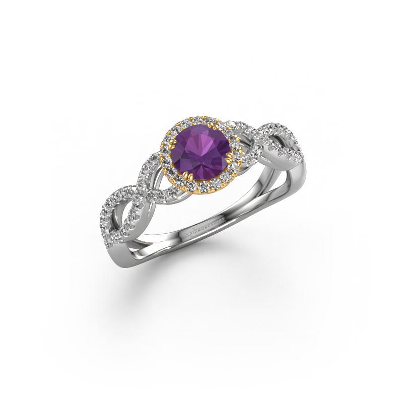 Image of Engagement ring Dionne rnd 585 white gold Amethyst 5 mm