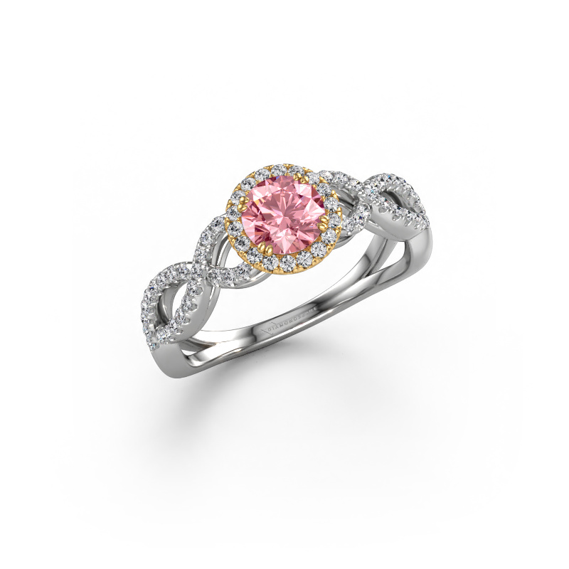 Bild von Verlobungsring Dionne rnd 585 Weißgold Rosa Labordiamant 5 mm