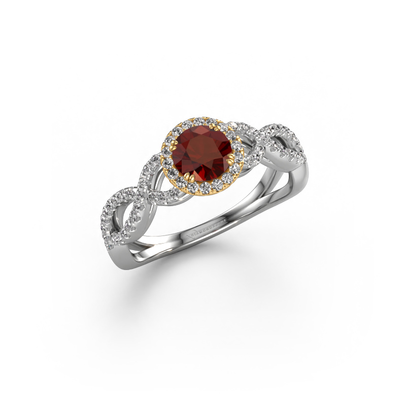 Image of Engagement ring Dionne rnd 585 white gold Garnet 5 mm