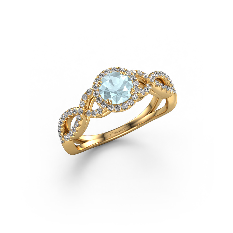 Image of Engagement ring Dionne rnd 585 gold Aquamarine 5 mm