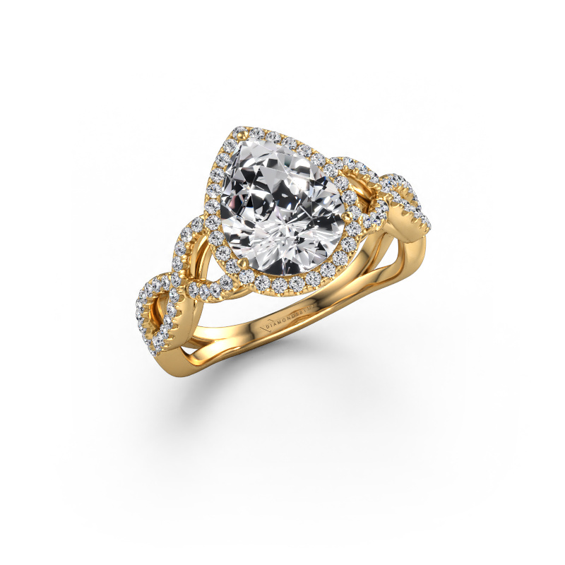 Image of Engagement ring Dionne pear 585 gold Diamond 1.90 crt
