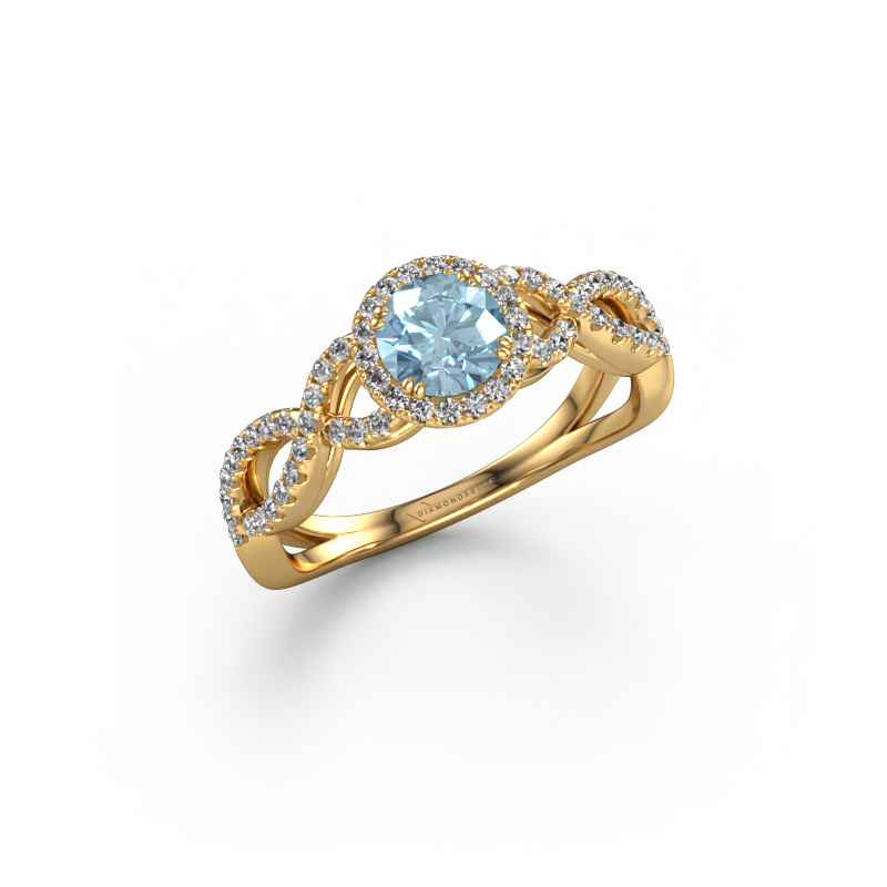 Image of Engagement ring Dionne rnd 585 gold Blue lab grown diamond 5 mm