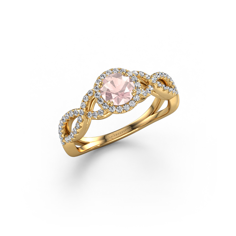 Image of Engagement ring Dionne rnd 585 gold Morganite champagne 5 mm