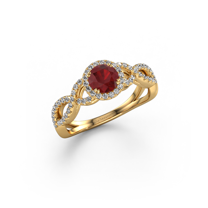 Image of Engagement ring Dionne rnd 585 gold Ruby 5 mm