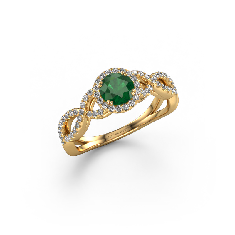 Image of Engagement ring Dionne rnd 585 gold Emerald 5 mm
