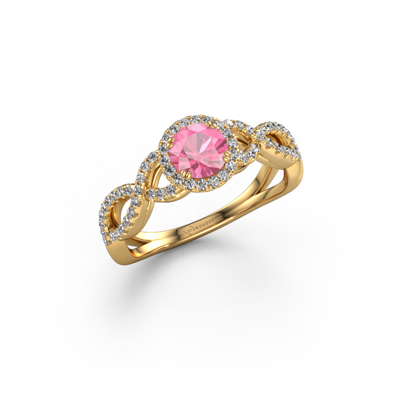 Image of Engagement ring Dionne rnd 585 gold Pink sapphire 5 mm