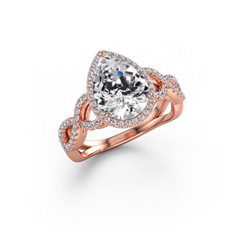 Bild av Förlovningsring Dionne pear 585 roséguld Diamant 2.51 crt