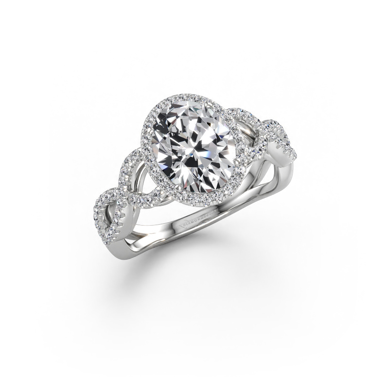 Immagine di Anello di fidanzamento Dionne ovl 950 platino Diamante lab grown 2.19 crt