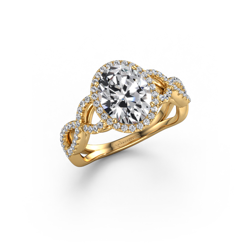 Image de Bague de fiançailles Dionne ovl 585 or jaune Diamant synthétique 2.19 crt