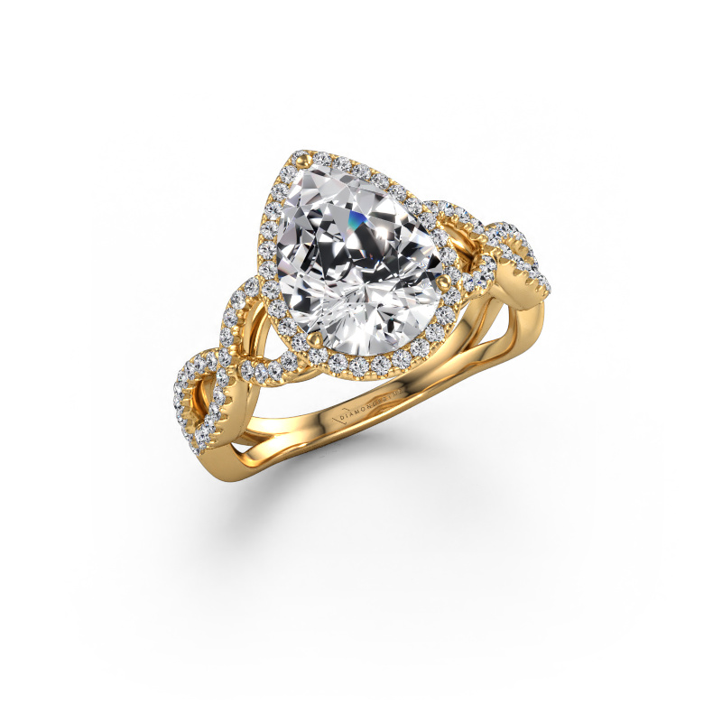 Image of Engagement ring Dionne pear 585 gold Lab grown diamond 2.51 crt