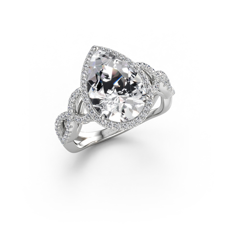 Immagine di Anello di fidanzamento Dionne pear 950 platino Diamante 3.42 crt