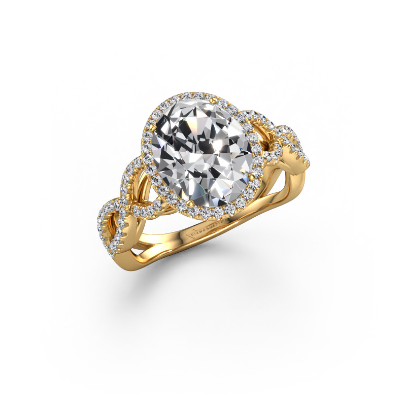 Image of Engagement ring Dionne ovl 585 gold Lab grown diamond 3.11 crt