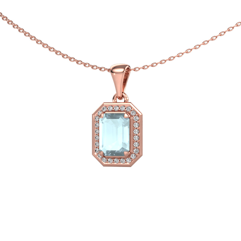 Image of Pendant Dodie 585 rose gold Aquamarine 8x6 mm