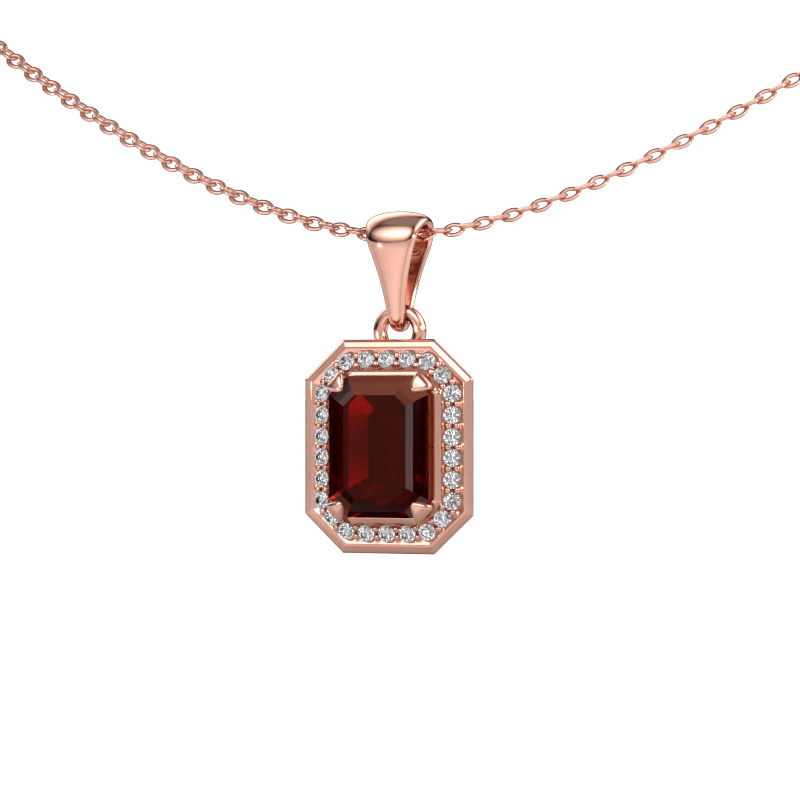 Bild von Anhänger Dodie 585 Roségold Granat 8x6 mm