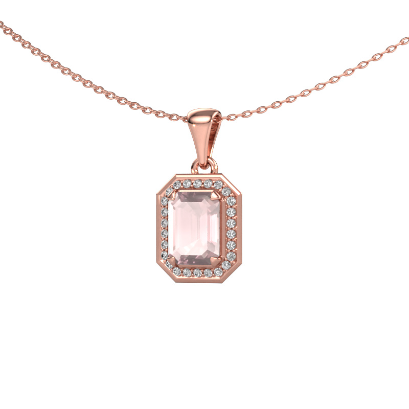Image of Pendant Dodie 585 rose gold Morganite champagne 8x6 mm