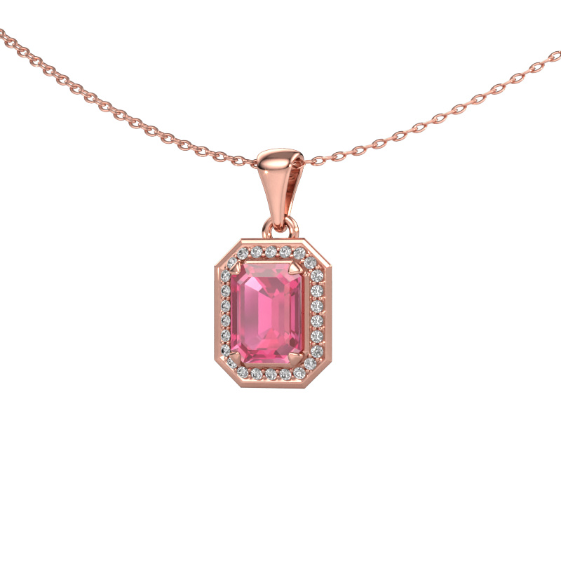 Bild von Anhänger Dodie 585 Roségold Pink Saphir 8x6 mm