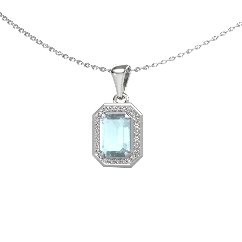 Bild von Anhänger Dodie 950 Platin Aquamarin 8x6 mm