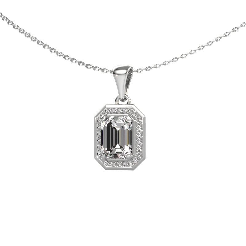 Image of Pendant Dodie 585 white gold Lab grown diamond 1.88 crt