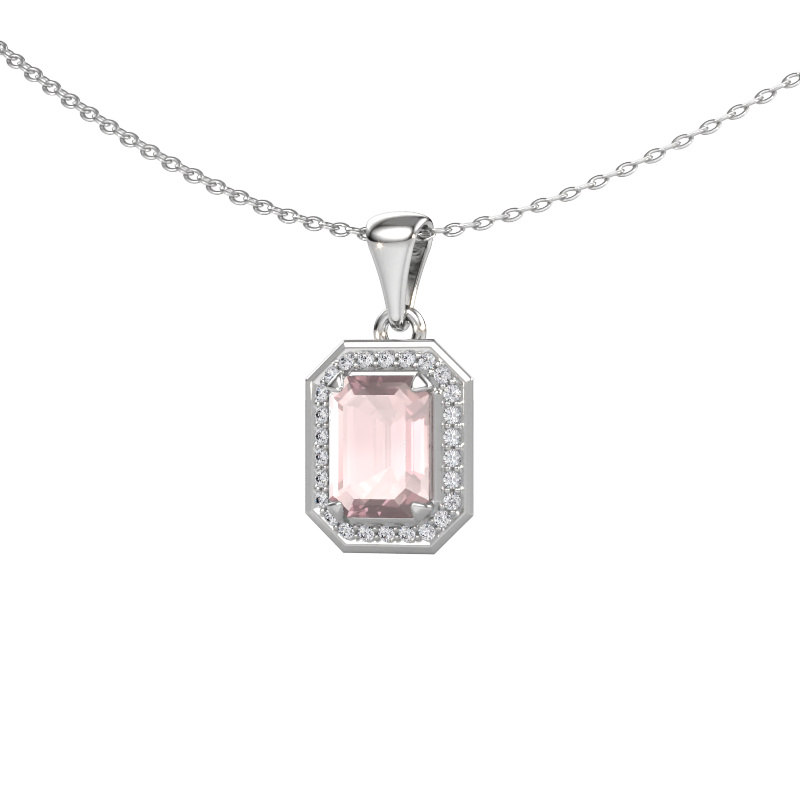 Image of Pendant Dodie 950 platinum Morganite champagne 8x6 mm