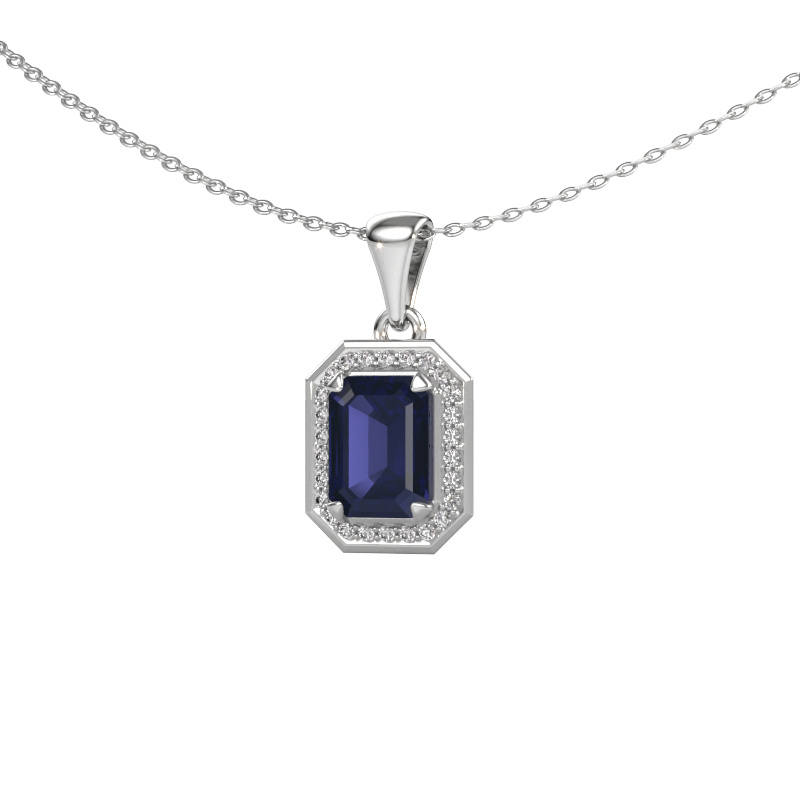Image of Pendant Dodie 585 white gold Sapphire 8x6 mm