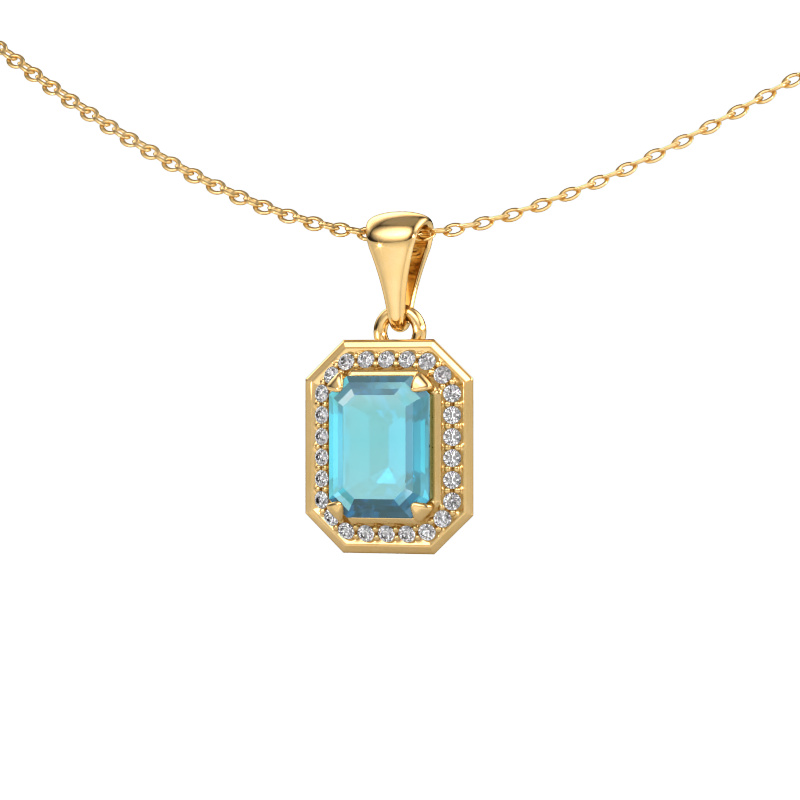 Image of Pendant Dodie 585 gold Blue topaz 8x6 mm