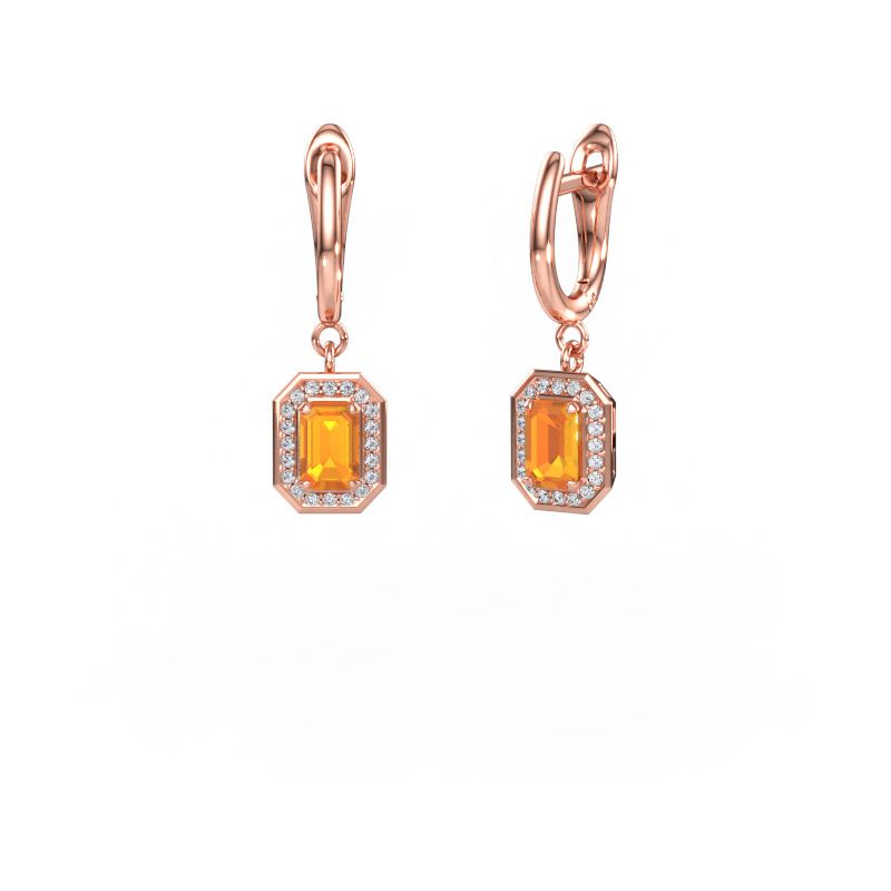 Immagine di Orecchini pendenti Dodie 1 585 oro rosa Citrino 6x4 mm