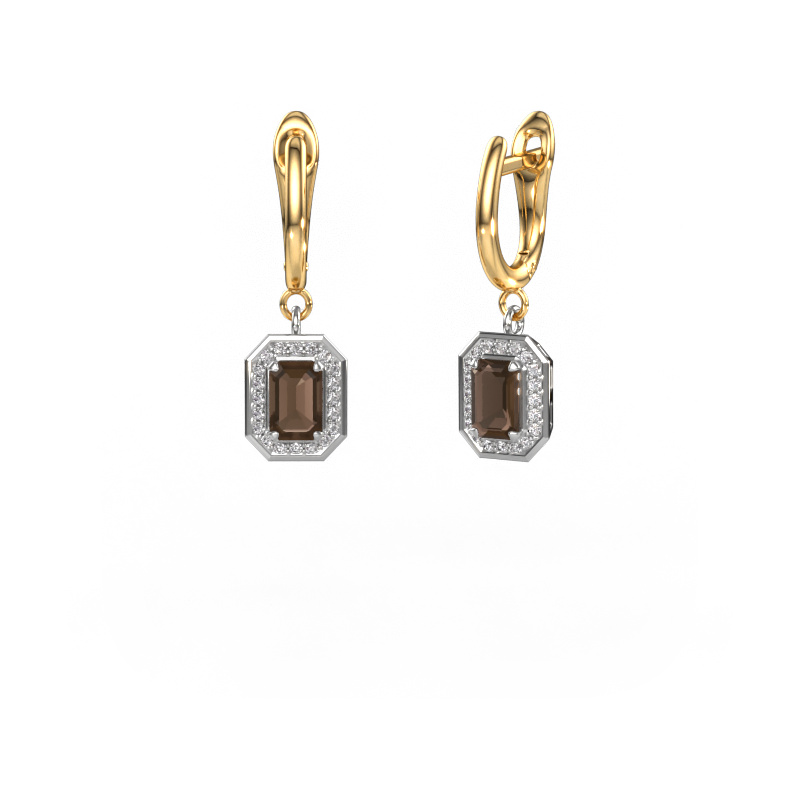 Bild von Ohrhänger Dodie 1 585 Weißgold Rauchquarz 6x4 mm