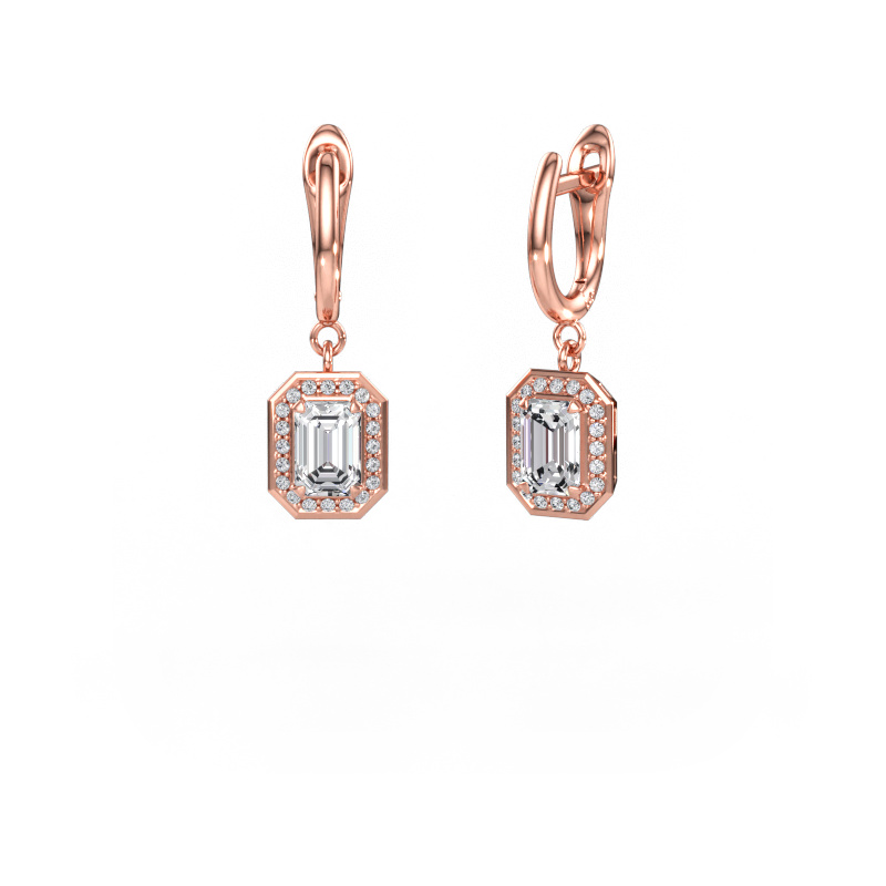 Immagine di Orecchini pendenti Dodie 1 585 oro rosa Diamante lab grown 2.00 crt